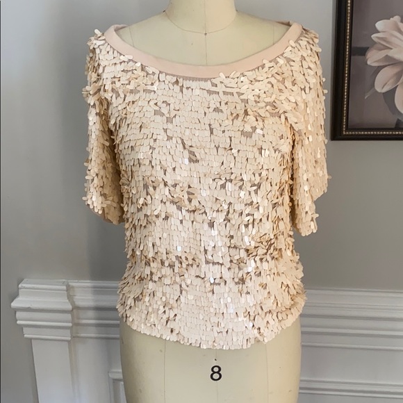 boat neck sequin top